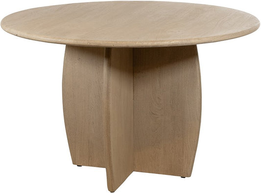 Eetkamertafel Ø120, acacia verweerd hout