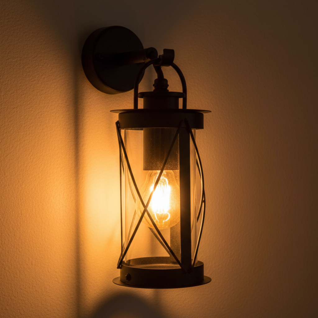 Boris Industriële Buitenlamp - Zwart RVS Wandlamp - E27 - IP44