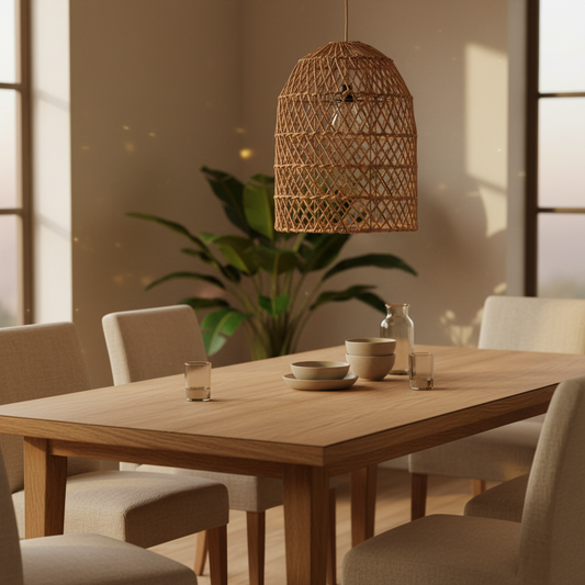 Xiomara Hanglamp Bananenblad Naturel: Handgevlochten Warmte voor je Huis - CustomAI setting