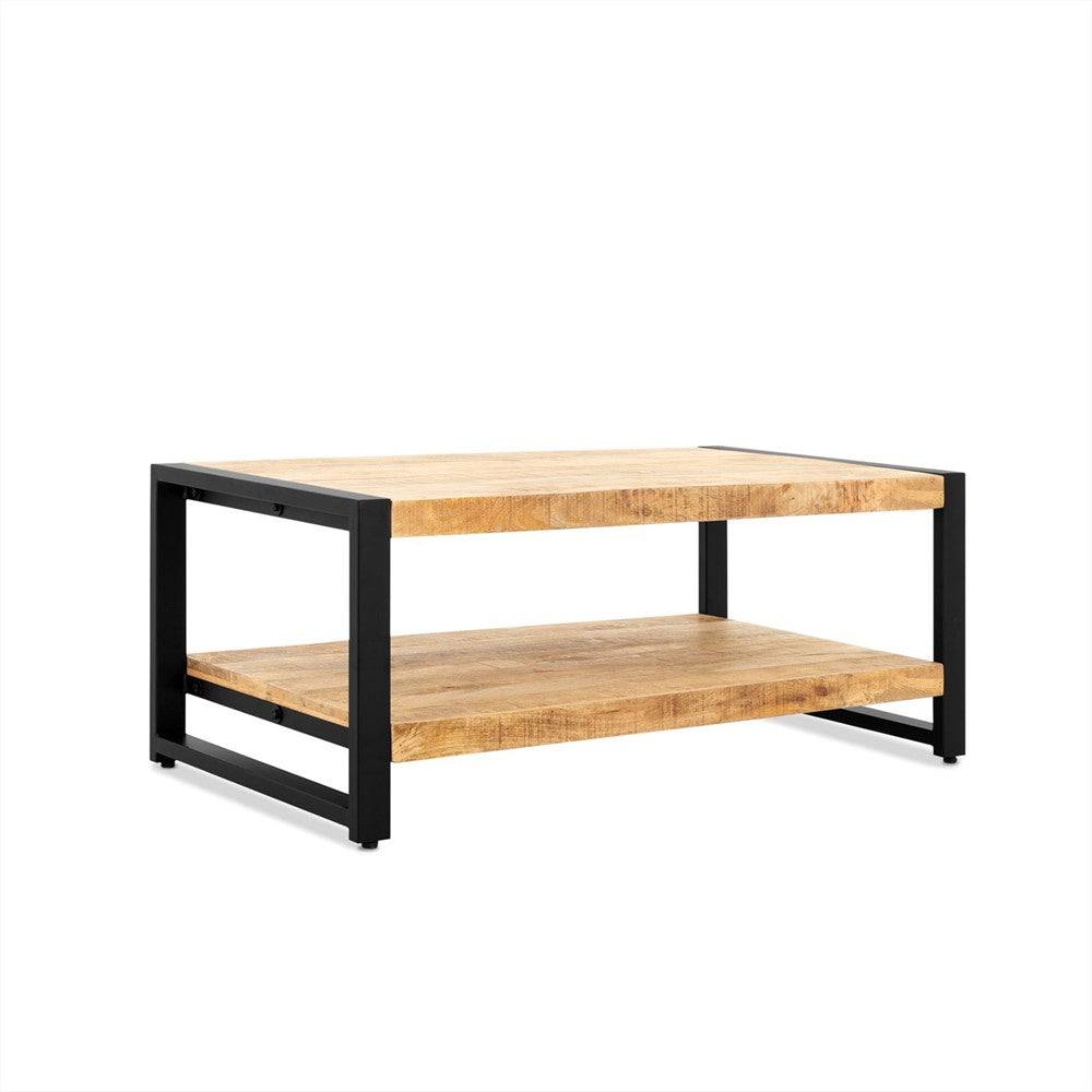 Britt salontafel met onderblad 110 cm – massief mango hout