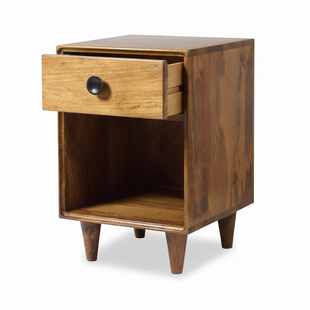 Retro houten nachtkastje | by Mooss | Sfeervol & functioneel