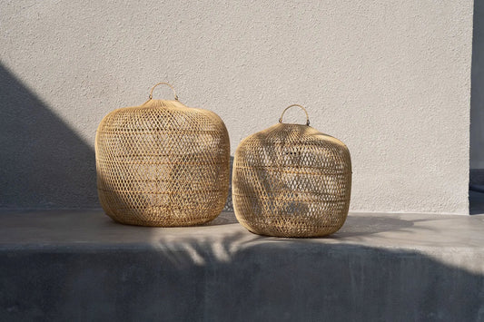 Batu Bolong hanglamp naturel – open geweven statement