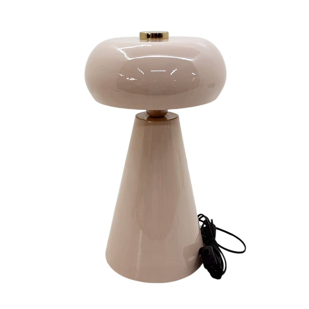 Beige Enamel Tafellamp Ø23cm - Sfeervol Hoogglans