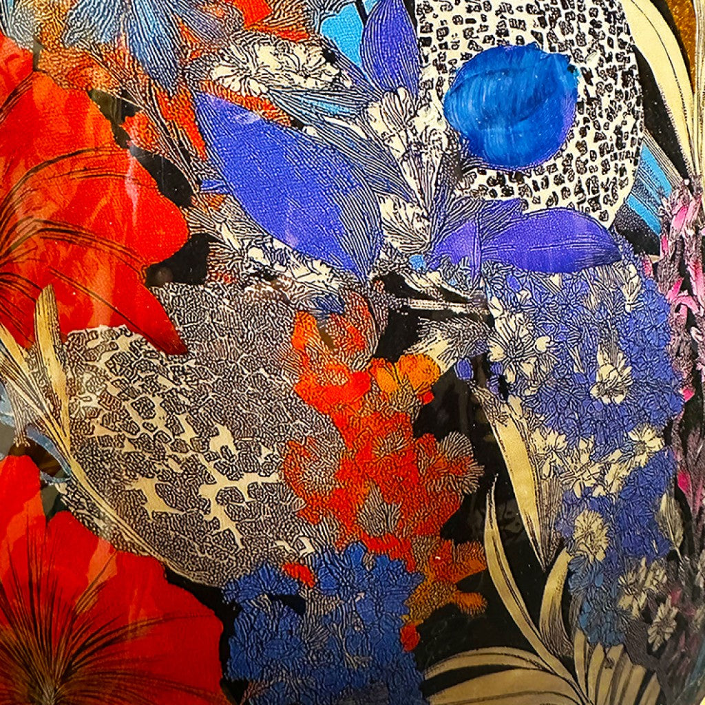 Floral vazen & planter set Blue van 3 by Mooss – geëmailleerd metaal