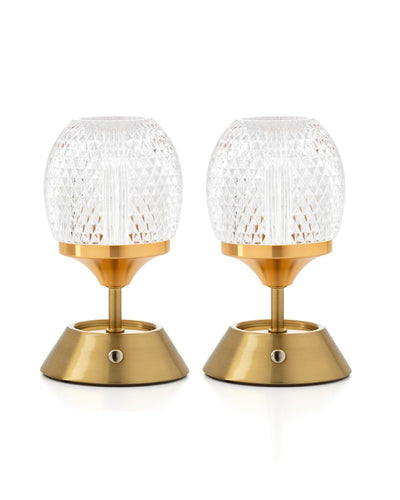 Glow LED Sintra - Set van 2 Oplaadbare Snoerloze Tafellampen Goud