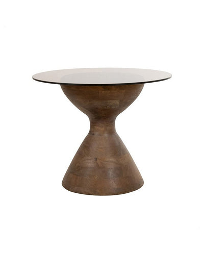 Bijzettafel Yves Ø57 – Walnoot Look & Glas