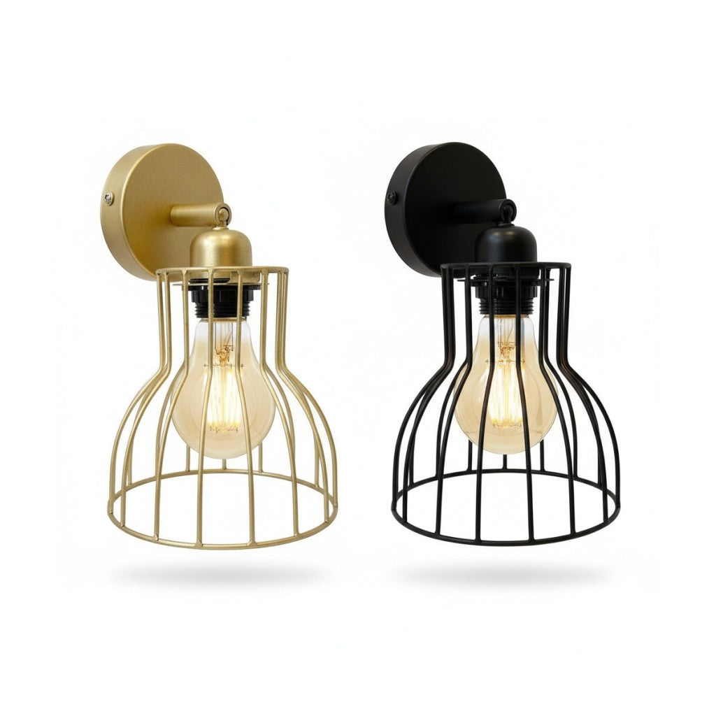 By Moos wandlamp in matt zwart en brass kleur