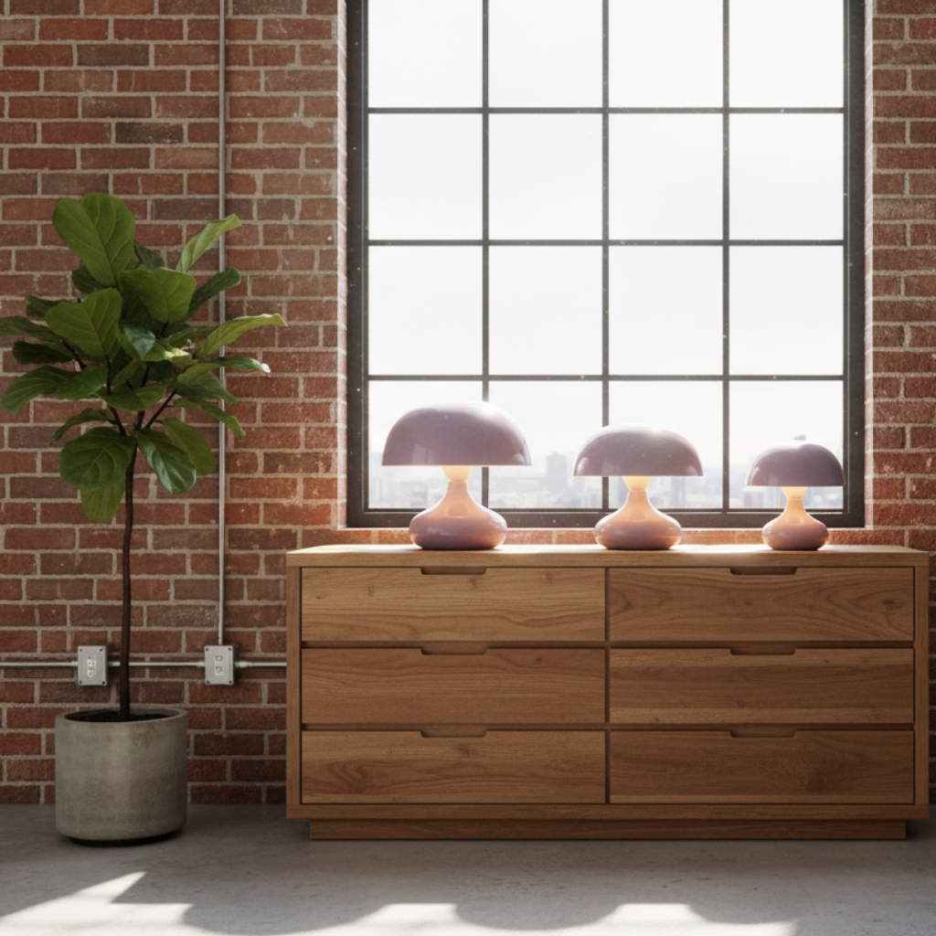 Enamel tafellamp Lila – Hoogglans Metaal