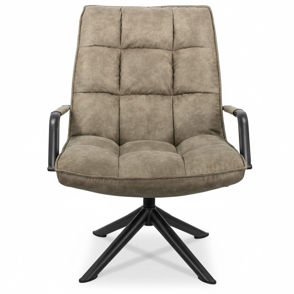 Comfortabele Hidde draaifauteuil in taupe kleur van Homebound bij Rimisa