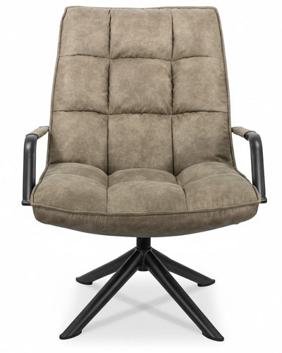 Hidde draaifauteuil taupe – zachte lounge met armleuningen