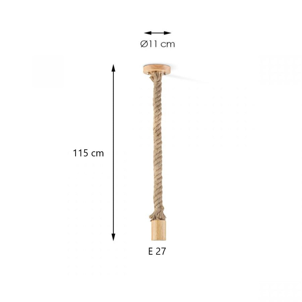 Rustieke touwlamp pendellamp Leonardo 115 – natuurlijke sfeerverlichting