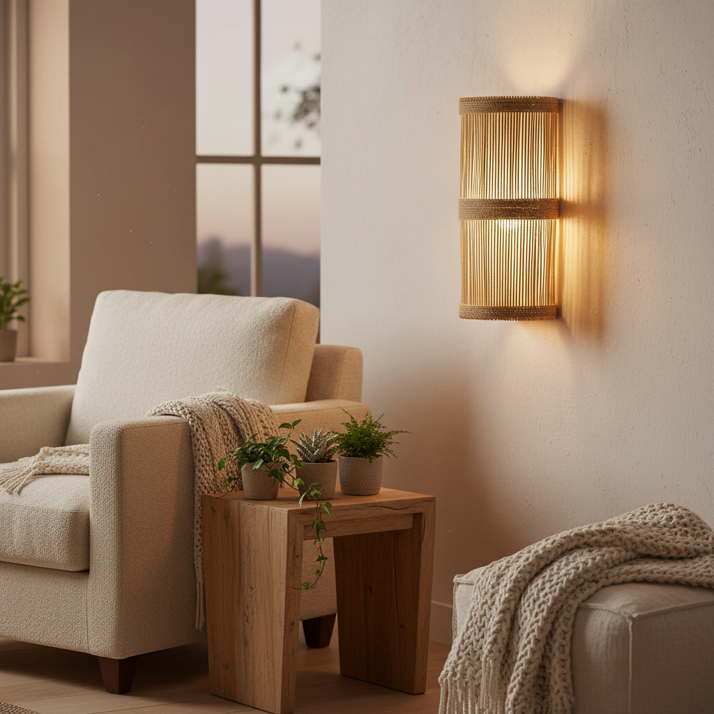 Jalal Zeegras Wandlampenkap | Natuurlijk & Sfeervol Licht - CustomAI setting