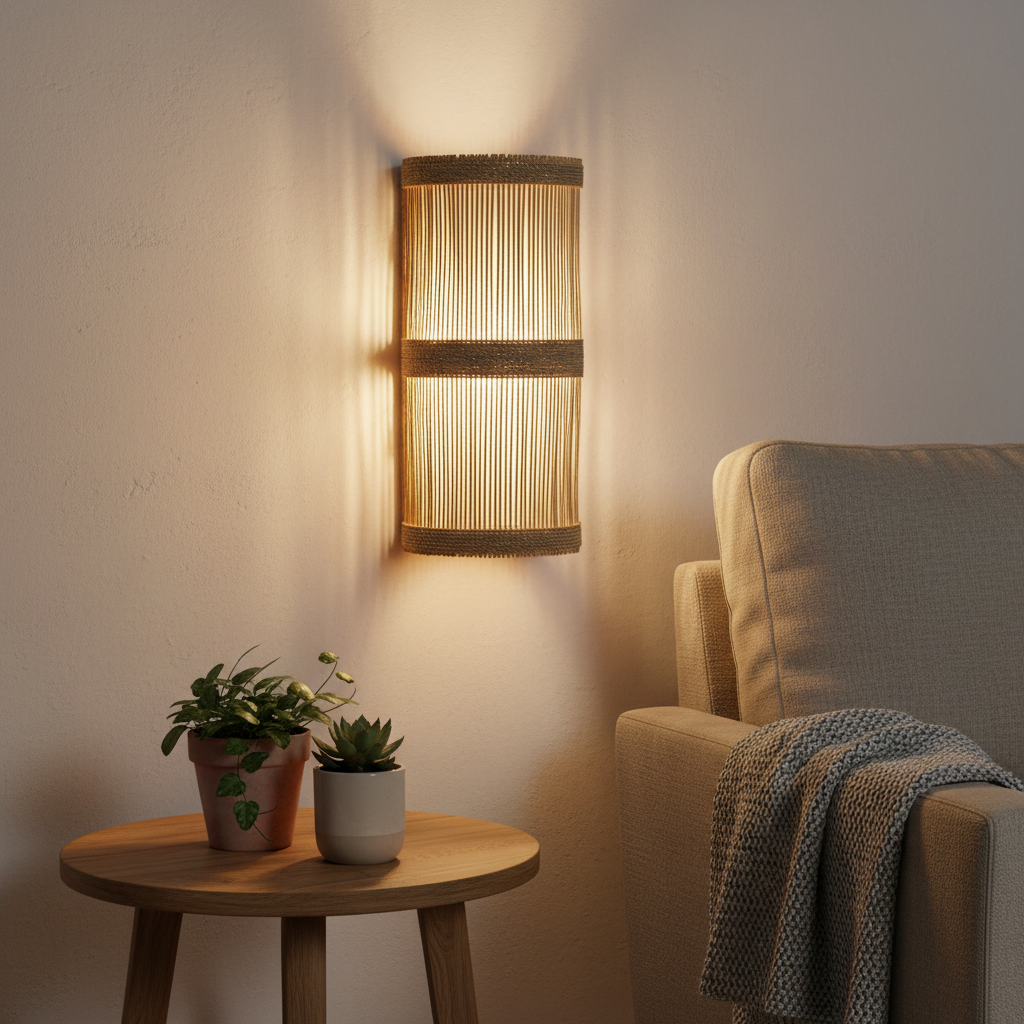 Jalal Zeegras Wandlampenkap | Natuurlijk & Sfeervol Licht - CustomAI setting