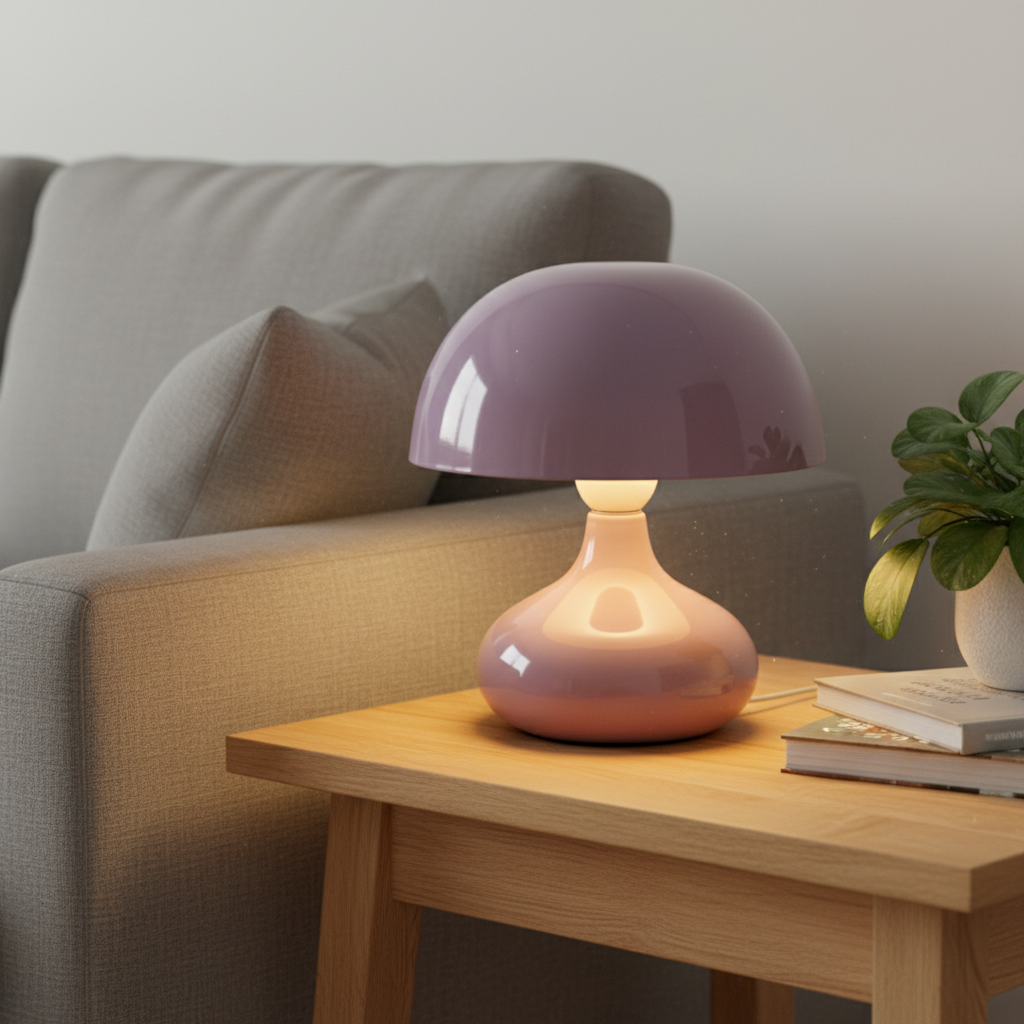 Lila Hoogglans Metalen Tafellamp - Gezellige Sfeer - CustomAI setting