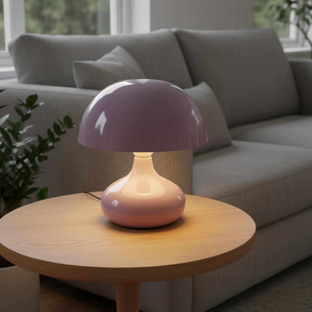 Lila Hoogglans Metalen Tafellamp - Gezellige Sfeer - CustomAI setting