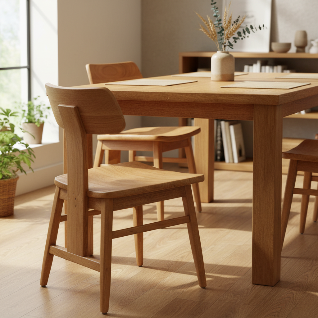 LovYa Eetkamerstoel Teakhout Naturel: Gemaakt voor Stevige Avonden, Warm Zitcomfort. - CustomAI setting