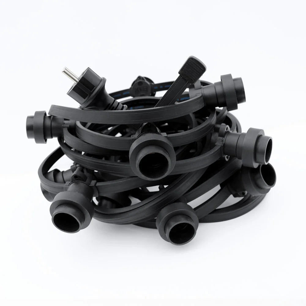 Zwarte Rubberen Prikkabel 20 Meter: Warme Gloed voor Buiten