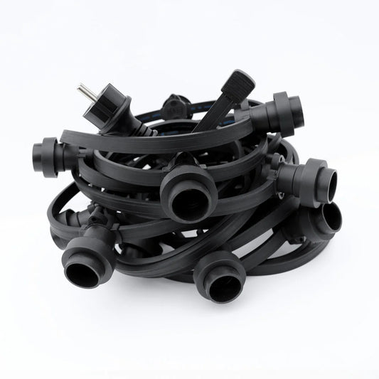 Zwarte Rubberen Prikkabel 20 Meter: Warme Gloed voor Buiten