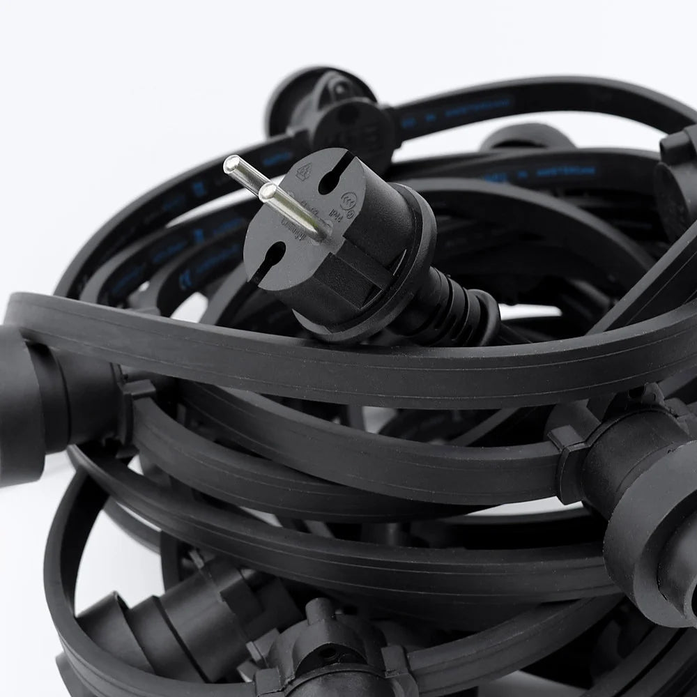 Zwarte Rubberen Prikkabel 20 Meter: Warme Gloed voor Buiten