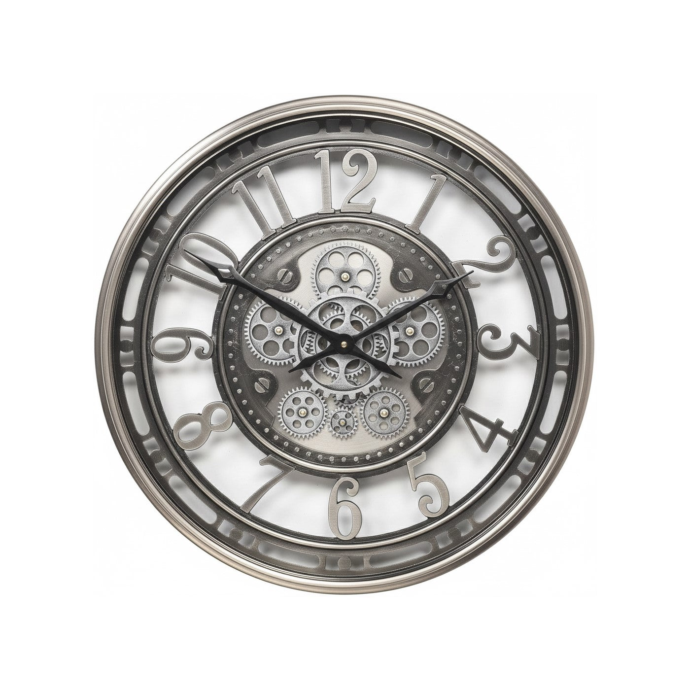 Productfoto van de Countryfield wandklok Levi op een witte achtergrond met zwarte wijzers.