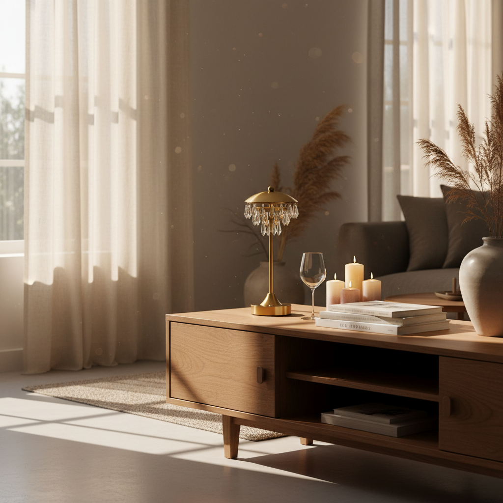 De Chandelette LED-tafellamp - Japandi setting