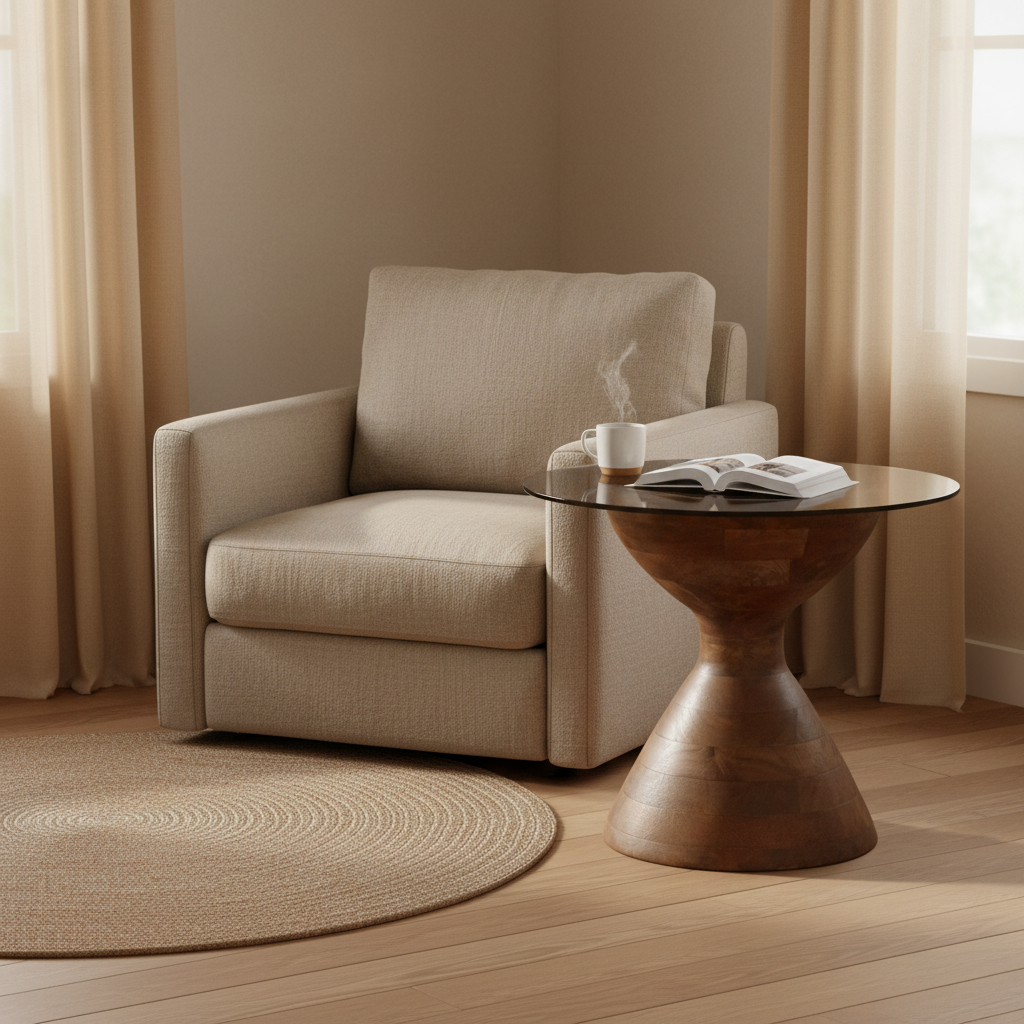 rimisa bijzettafel yves 57 walnoot look glas lifestyle 01