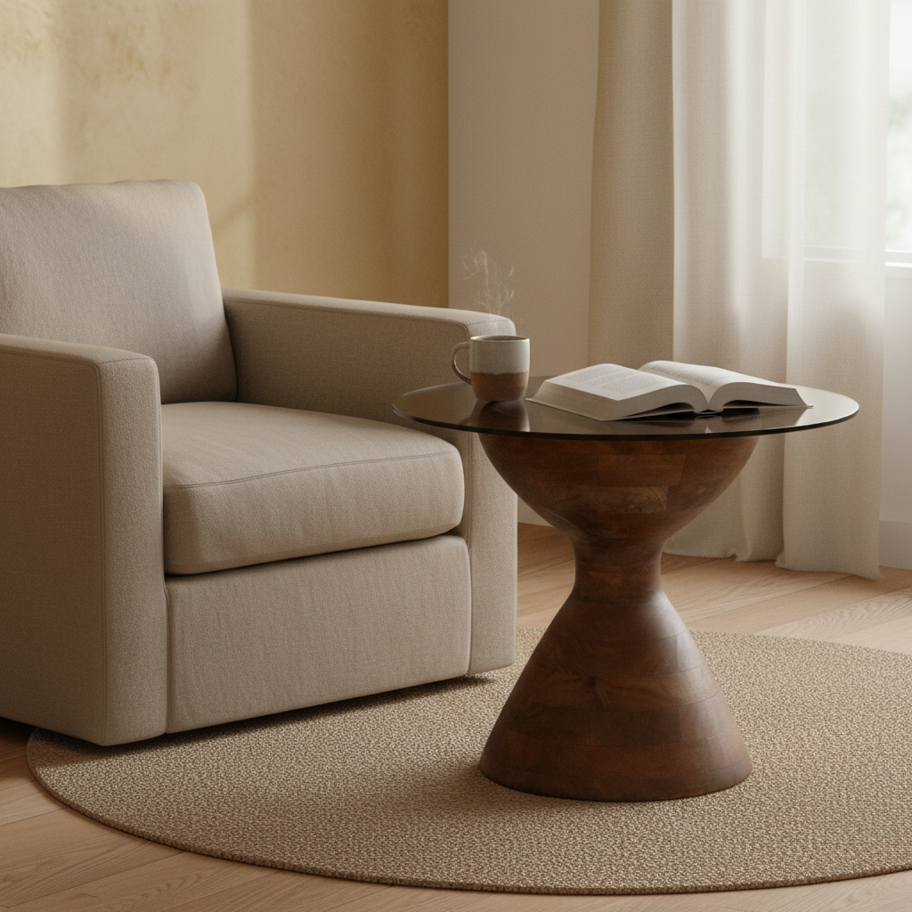 rimisa bijzettafel yves 57 walnoot look glas lifestyle 02