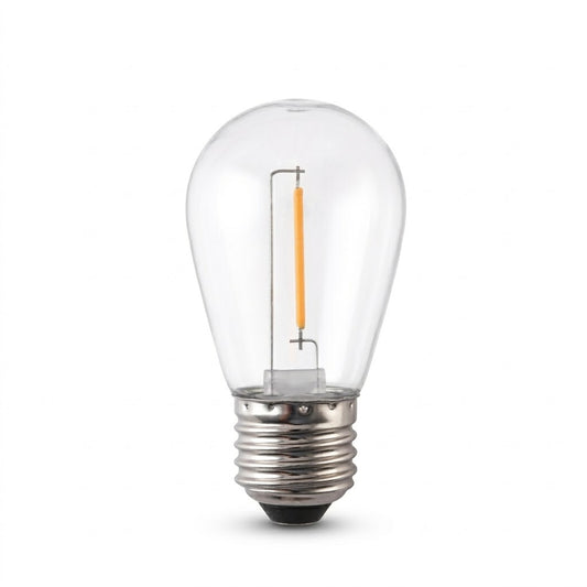 Rimisa E27 prikkabel LED-lamp 1W 2200K dimbaar met helder polycarbonaat glas.