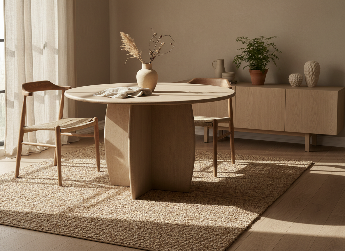 Ronde Eettafel Acaciahout Detail - Warme Woonkamer