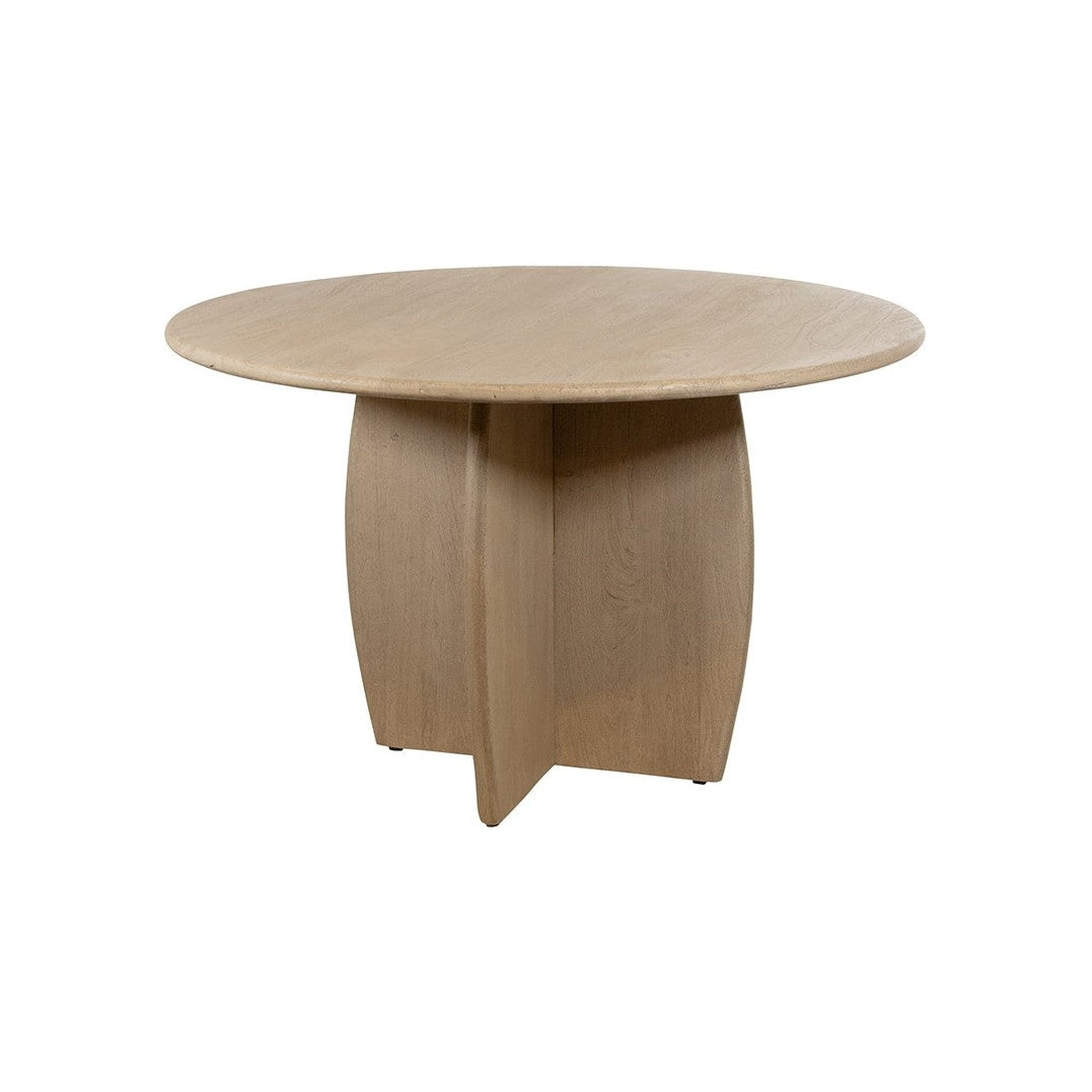 Eetkamertafel Durban Ø120 Acacia Verweerd Hout - Volledig aanzicht met ruimte voor categoriepagina