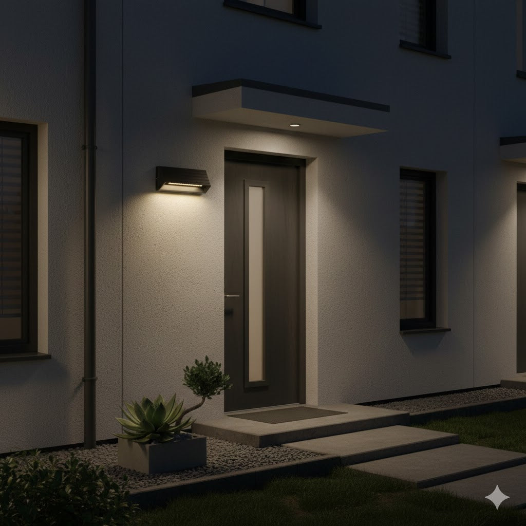 Industriële zwarte muurlamp Jur met geïntegreerde LED