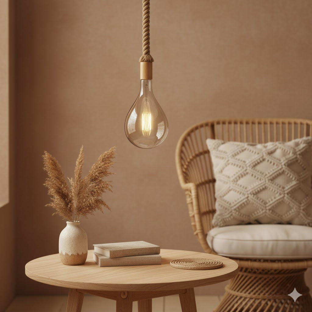 Rustieke touwlamp pendellamp Leonardo 115 – natuurlijke sfeerverlichting