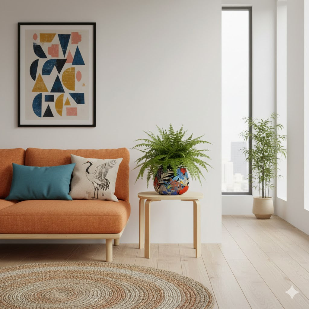 Floral vazen & planter set Blue van 3 by Mooss – geëmailleerd metaal