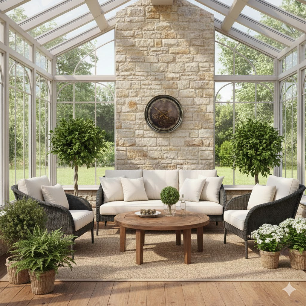 Radarklok Vienna goud met draaiende tandwielen 62 cm