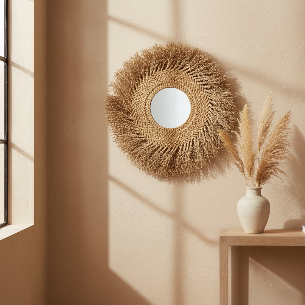 Waterhyacint Spiegel Naturel: Voel de Aardse Warmte in Huis - CustomAI setting