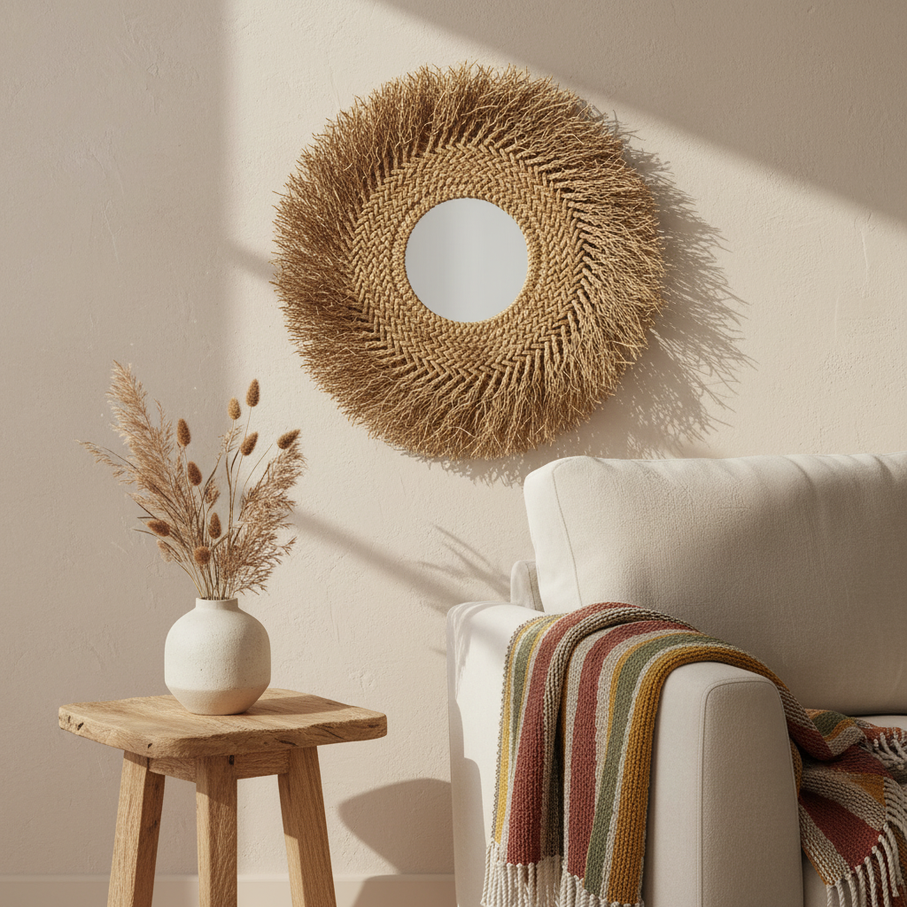 Waterhyacint Spiegel Naturel - Warmte voor elke kamer - CustomAI setting