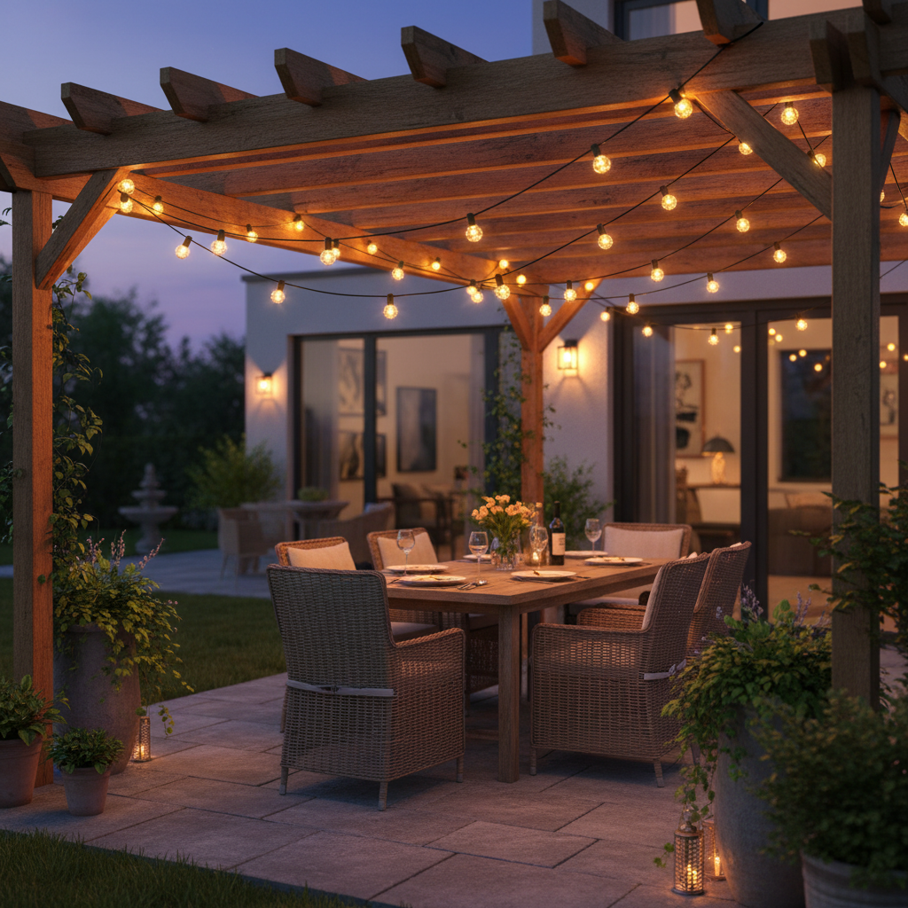 Zwarte Rubber Prikkabel 20M - Gezellige buitenverlichting - CustomAI setting