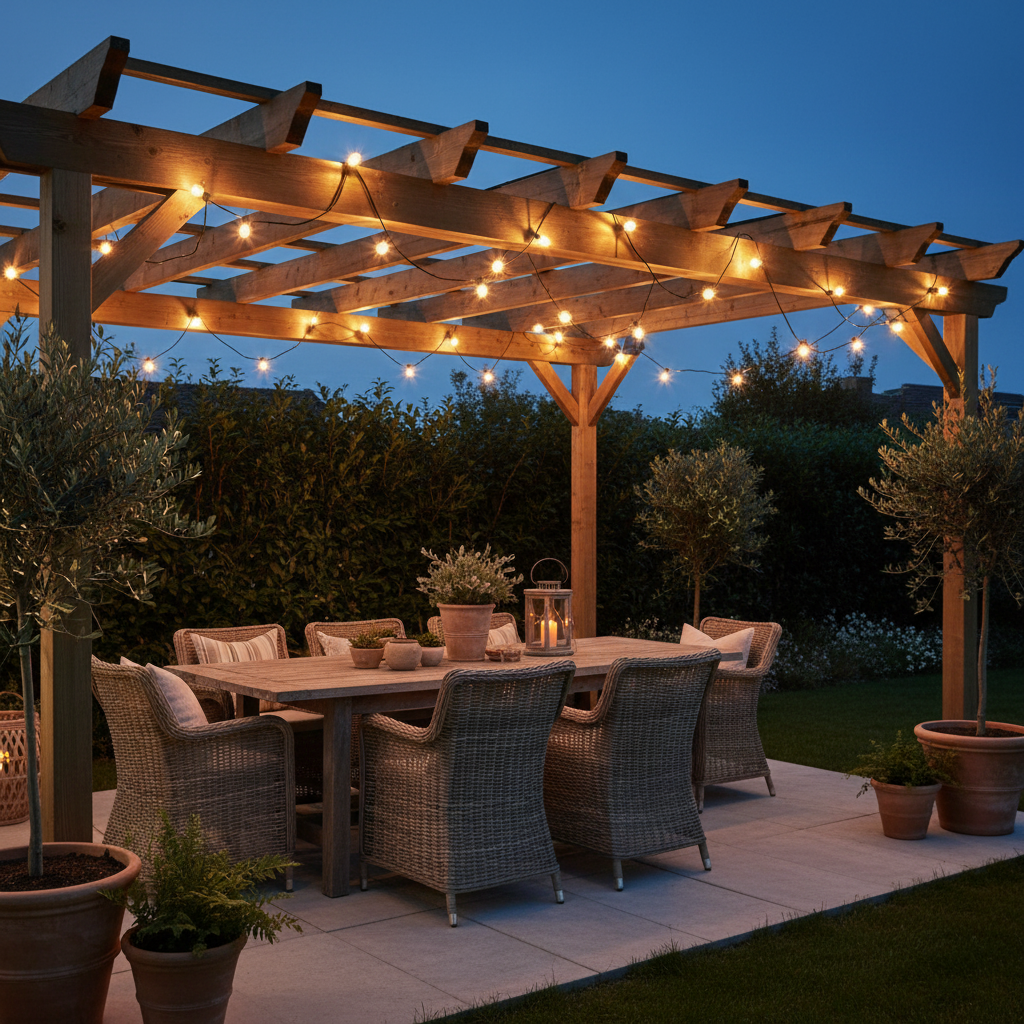 Zwarte Rubber Prikkabel 20M - Gezellige buitenverlichting - CustomAI setting