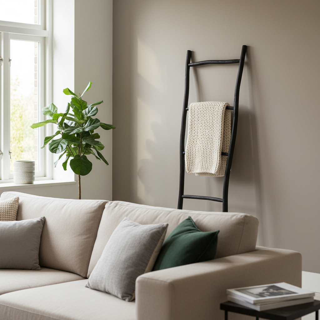 Zwarte Teakhouten Decoratieladder - Stoer & Sfeervol - CustomAI setting